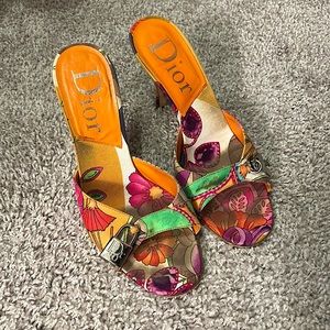 Dior Sandals size 38.5 Canvas Tropical Print